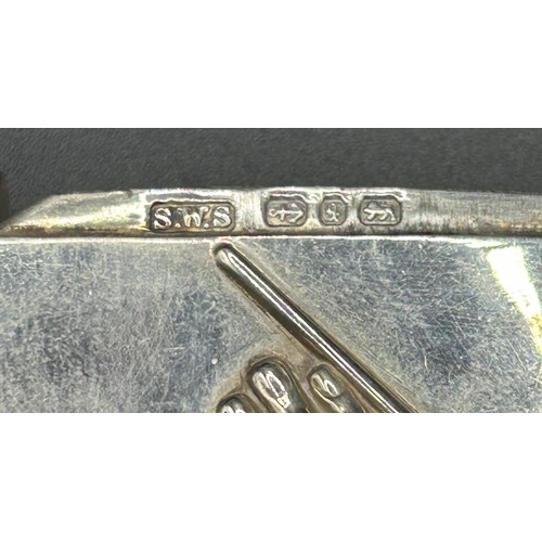 216 - A Victorian silver vesta case, embossed a snooker player striking the cue ball, Samuel Wal... 