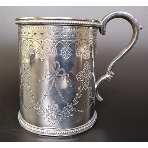 342 - A Victorian silver mug, London 1889, 4.2 ozt, 8.5 cm high