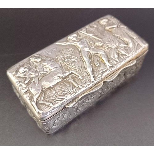 228 - A late Victorian snuff box, embossed with figure of centaur and other figures, Chester 1897, 62.9 g,... 