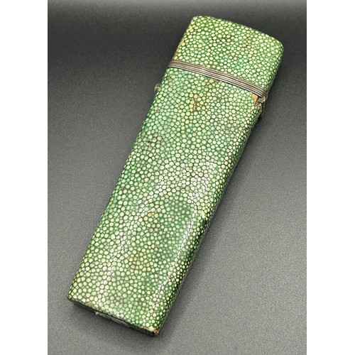 236 - A shagreen etui case, 13 cm high