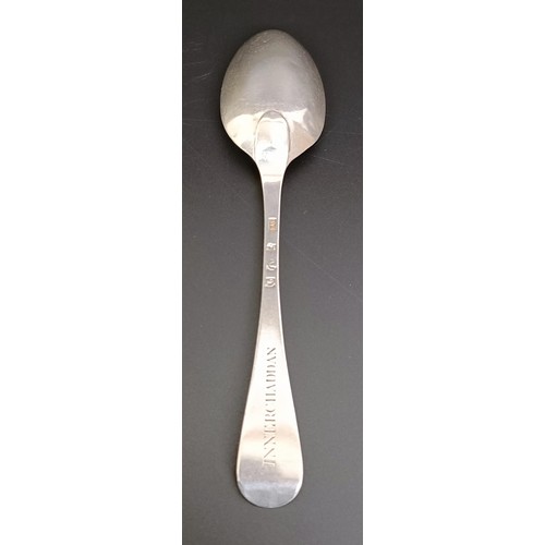 237 - A 17th/18th century silver trefid pattern spoon, initialled, and three silver 18th century Old Engli... 