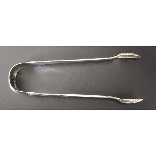 372 - A pair of Victorian Scottish silver sugar tongs, Edinburgh 1844, 1.5 ozt