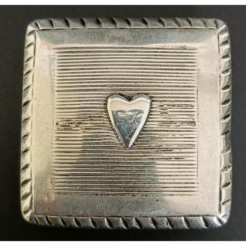 244 - A Dutch silver coloured metal box, initialled, 24.3 g, 4.5 cm high