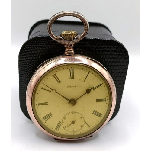 907 - An Omega open face pocket watch, and another, Zenith (2)