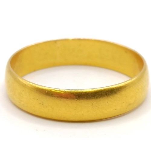 607 - A 22ct gold wedding band, ring size N, 3.4 gProvenance:  Sold on behalf of Dorset Wildlife Trust... 