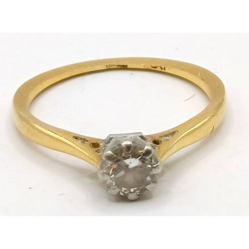 630 - A diamond solitaire ring, ring size J Provenance:  Sold on behalf of Dorset Wildlife Trust