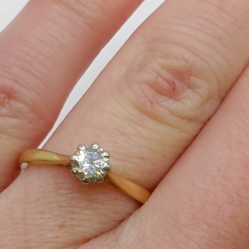 630 - A diamond solitaire ring, ring size J Provenance:  Sold on behalf of Dorset Wildlife Trust