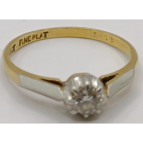 642 - An 18ct gold and diamond solitaire ring, ring size M Provenance:  Sold on behalf of Dorset Wildlife ... 