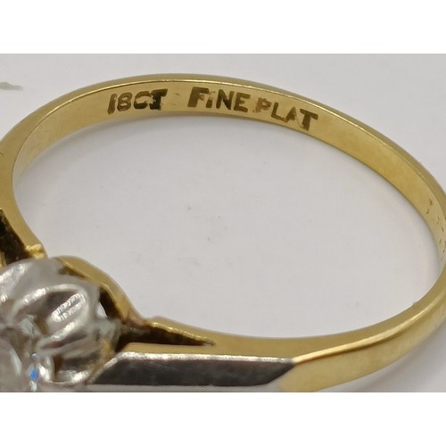 642 - An 18ct gold and diamond solitaire ring, ring size M Provenance:  Sold on behalf of Dorset Wildlife ... 