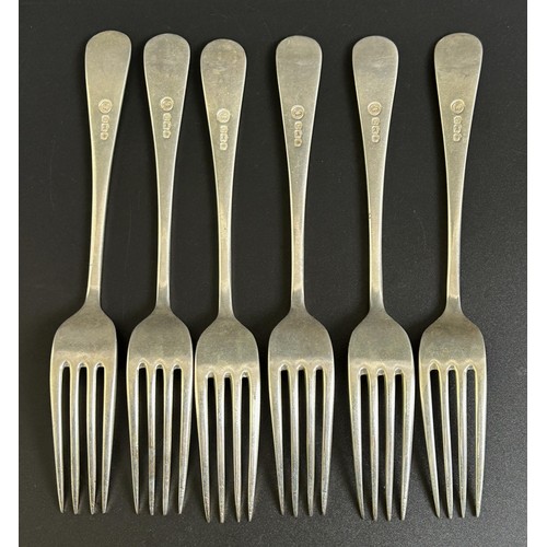 387 - A set of six Victorian silver Old English dessert forks, Sheffield 1871, 9.2 ozt