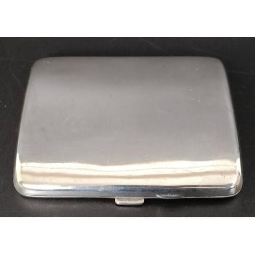 258 - A silver cigarette case, two silver vestas, and four napkin rings, 9.7 ozt (7)