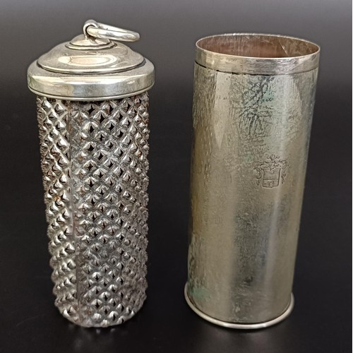 260 - A Georgian silver coloured metal nutmeg grater, crested, 9 cm high