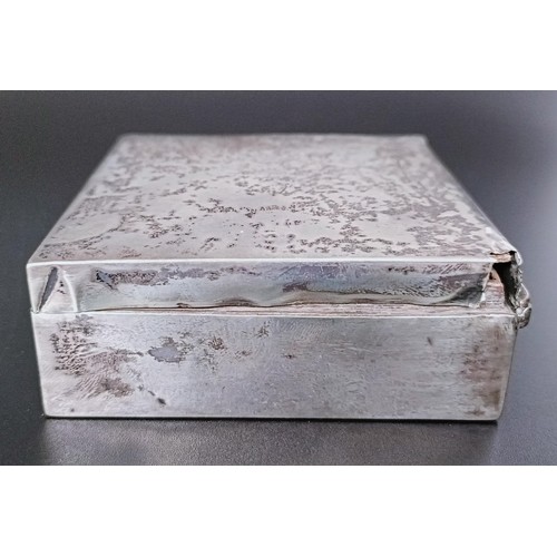 266 - A George V silver box, with a wooden lining, three napkin rings, a ladle, and assorted other items