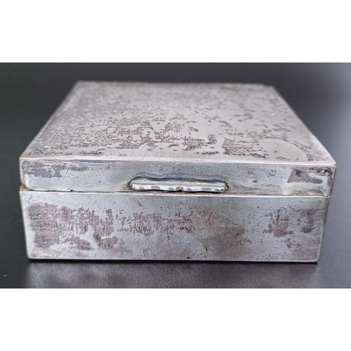 266 - A George V silver box, with a wooden lining, three napkin rings, a ladle, and assorted other items