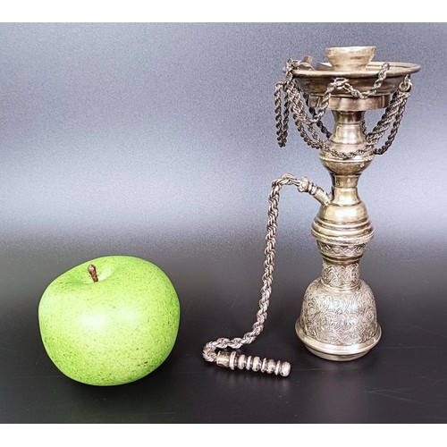 267 - ***Regretfully Withdrawn*** A Syrian, Aleppo silver coloured metal novelty hookah, 19 cm high