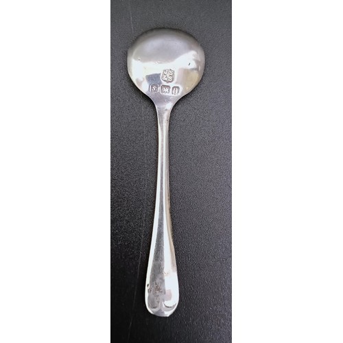 272 - A William IV silver salt spoon, London 1842, a set of five triffid pattern teaspoons, and two salt s... 