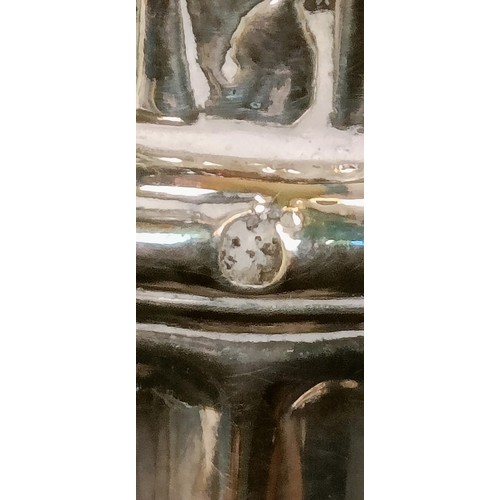 410 - A pair of silver plated candlesticks, in the form of Corinthian columns, 35 cm high (2)