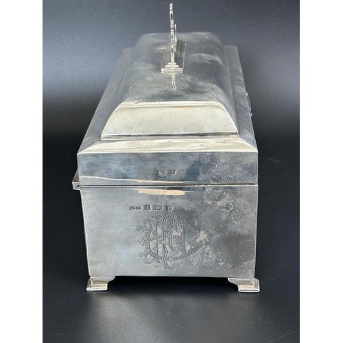 24 - A George VI silver Freedom of the Borough of Mossley presentation casket, with enamelled finial, mon... 