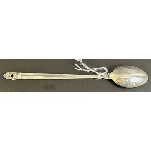 40 - A Royal Danish silver cocktail spoon, 1.1 ozt