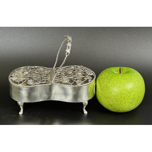 50 - A silver double jewellery box, decorated flowers and foliage, Birmingham, date letter rubbed, 5.3 oz... 