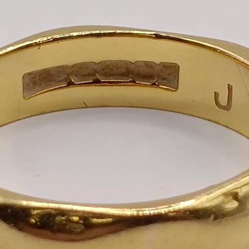 740 - A 22ct gold wedding band, ring size J, 4.5 g Provenance:  Sold on behalf of Dorset Wildlife Trust... 