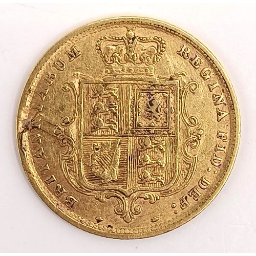 764 - A Victorian shield back half sovereign, 1884