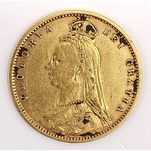 739 - A Victorian shield back half sovereign, 1892