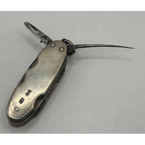 303 - A Victorian silver combination vesta case/penknife, Sampson Mordan & Co Ltd, London 1888, 6.5 cm