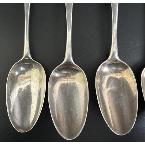 346 - A George III silver Old English pattern spoon, and four others, various dates and marks, 11.4 ozt