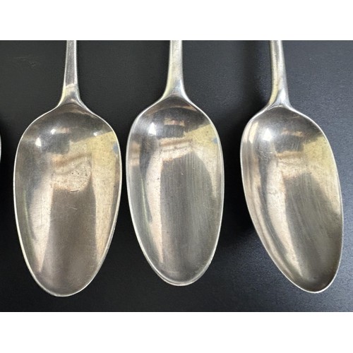 346 - A George III silver Old English pattern spoon, and four others, various dates and marks, 11.4 ozt