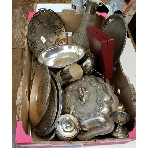 21 - Assorted silver plate (box)...