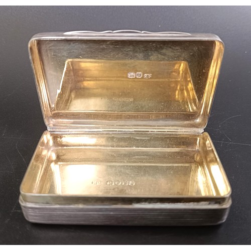 194 - A George III silver snuff box, monogrammed, London 1832, 2.8 ozt, 7.5 cm wide