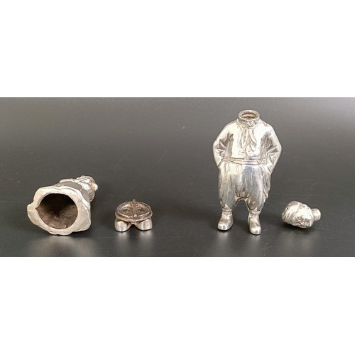 225 - A pair of Berthold Muller silver novelty peppers, in the form of a boy and a girl, 93 g