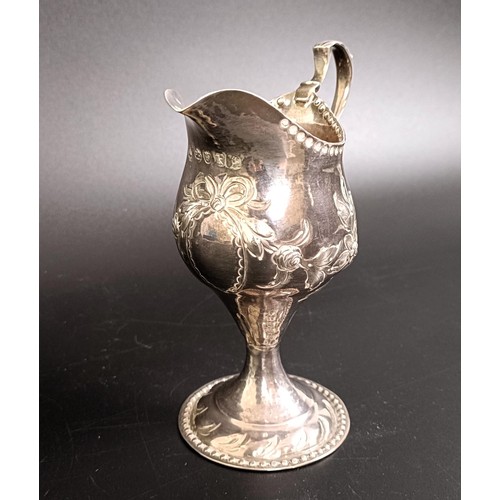 120 - A George III silver cream jug, London 1785, 2.4 ozt