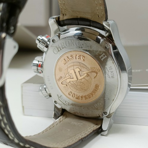 915 - A gentleman's Jaeger-LeCoultre Master Compressor Chronograph wristwatch, on an alligator strap, boxe... 