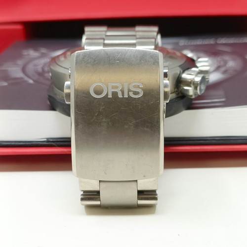 916 - A gentleman's titanium Oris Chronograph Automatic wristwatch, 1000m, boxed with product manual and g... 