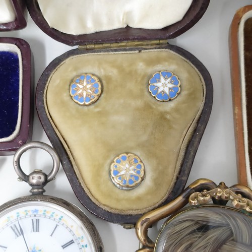 835 - A silver open face pocket watch, assorted costume jewellery and jewellery boxes