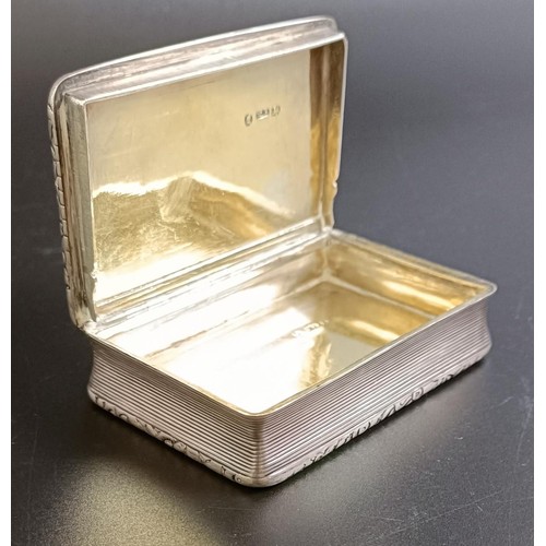 261 - A George III heavy gauge silver snuff box, inscribed, William Sumner, Birmingham 1826, 4.9 ozt, 8 cm... 