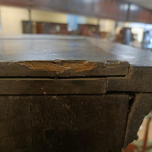 1200 - A 19th century oak chest on chest, the top having three short and three long drawers, on a base with... 