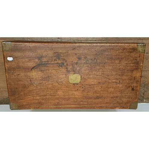 1240 - A 19th century camphorwood and brass bound trunk, 88 cm wide