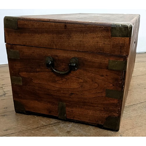 1240 - A 19th century camphorwood and brass bound trunk, 88 cm wide