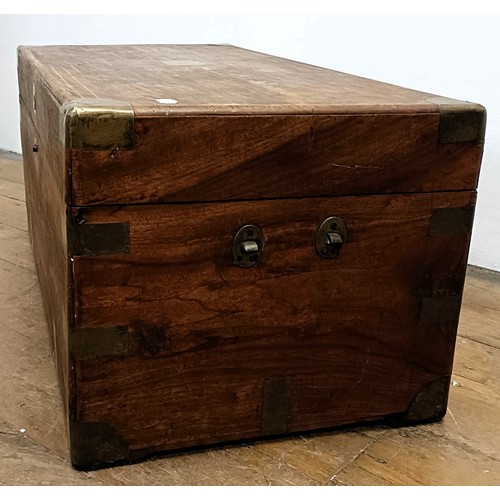 1240 - A 19th century camphorwood and brass bound trunk, 88 cm wide