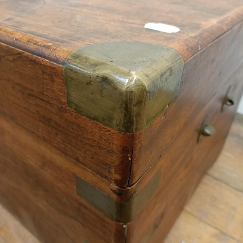 1240 - A 19th century camphorwood and brass bound trunk, 88 cm wide