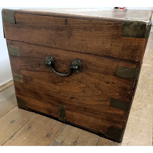 1240 - A 19th century camphorwood and brass bound trunk, 88 cm wide