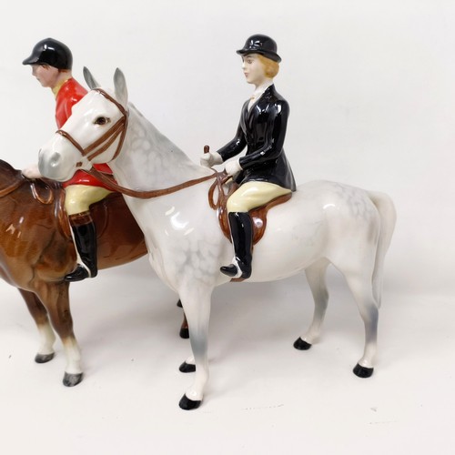 1001 - A Beswick Huntswoman, grey, 1730, and a Huntsman, brown, 1501, both gloss (2)