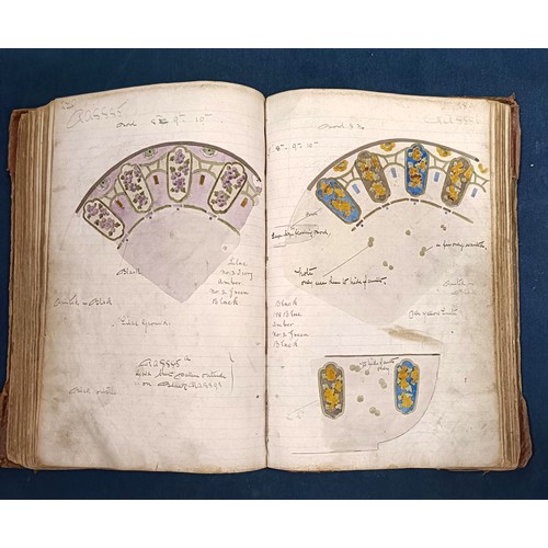 1000 - An early 20th century Royal Doulton design book, with various colour sketches, various patterns and ... 