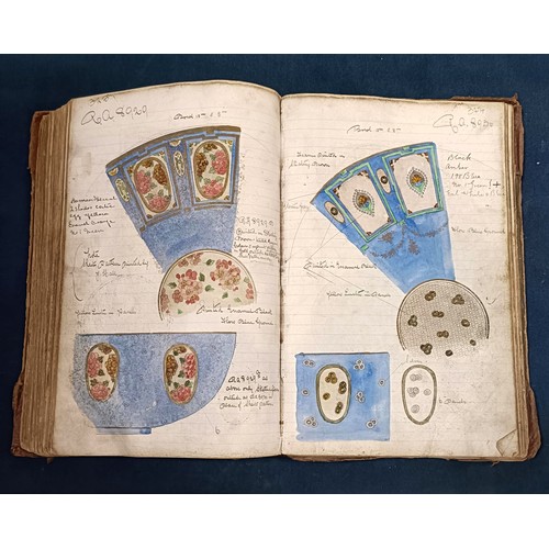 1000 - An early 20th century Royal Doulton design book, with various colour sketches, various patterns and ... 