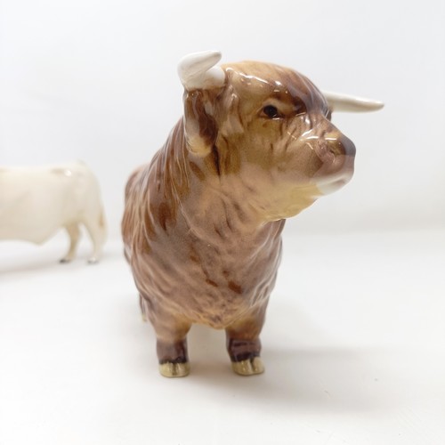 1011 - A Beswick Hereford Bull, 949, a Highland Bull, 2008, and a Charolais Bull, 2463A, all gloss (3)