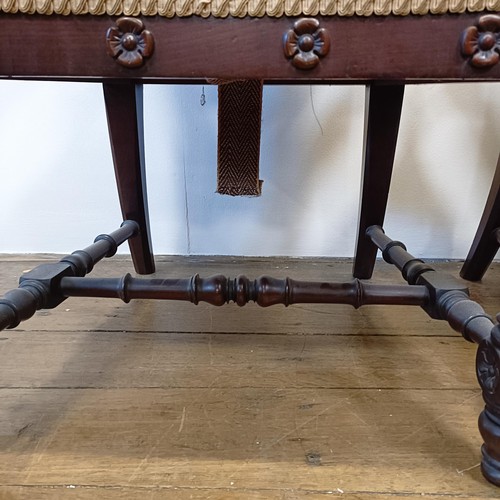 1271 - A pair of 19th century walnut high back armchairs, with carved top rails, spiral turned supports to ... 