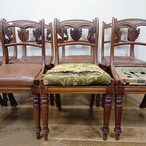 1274 - A set of eight mahogany dining chairs, in need of extensive restoration (8)